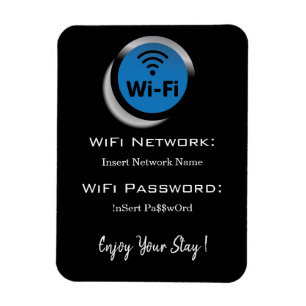 Ímã detalhes de senha wifi - preto