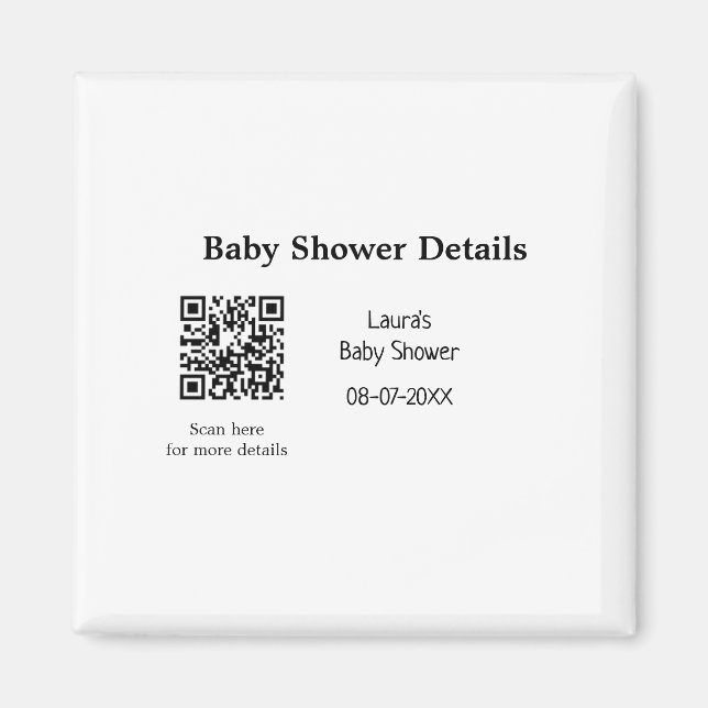 Imã DETALHES DO chá de fraldas CÓDIGO DE VERIFICAÇÃO Q (Frente)