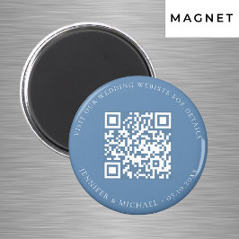 Imã Detalhes do código QR do site de casamento azul em