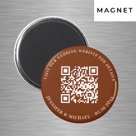 Imã Detalhes do código QR do site de casamento laranja