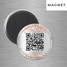 Imã Detalhes do código QR do site de casamento rosa pr