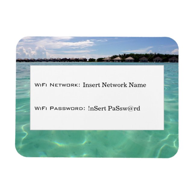 Ímã detalhes do wifi do bungalows da água (Horizontal)
