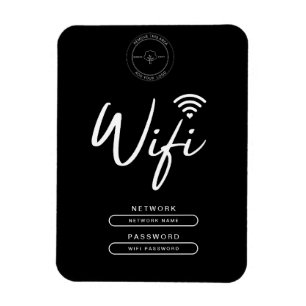 Ímã Detalhes do Wifi preto e branco do logotipo comerc