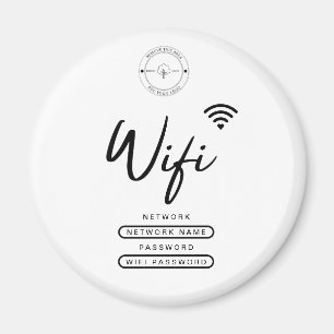 Imã Detalhes do Wifi preto e branco do logotipo comerc