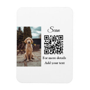 Ímã Detalhes simples do nome do animal código QR adici