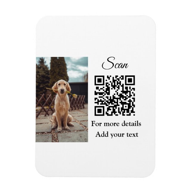 Ímã Detalhes simples do nome do animal código QR adici (Vertical)