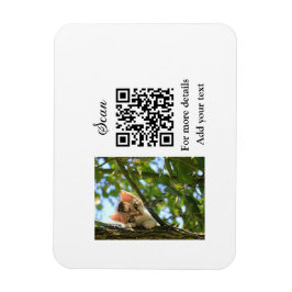Ímã Detalhes simples do nome do animal QR código adici