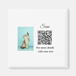 Imã Detalhes simples do nome do animal QR código adici