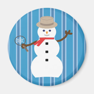 Imã Detetive Blue Snowman, divertido e Rico
