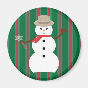 Imã Detetive Snowman de Natal divertido e Rico