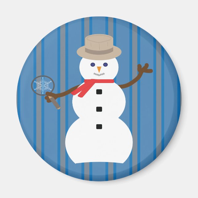 Imã Detetive Snowman, divertido e Rico (Frente)