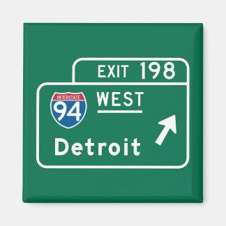 Imã Detroit, MI Road Sign