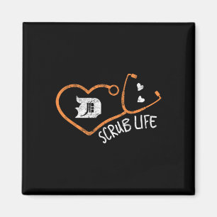 Imã Detroit Scrub Life Michigan Enfermeira Shirt Medic