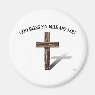 Imã DEUS ABENÇOE MEU FILHO MILITAR com cruz robusta
