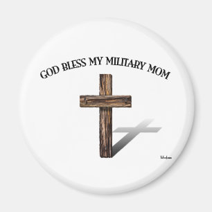 Imã DEUS ABENÇOE MINHA MÃE MILITAR com cruz robusta