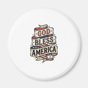Imã Deus Abençoe o América Design Vetorial Patriótico
