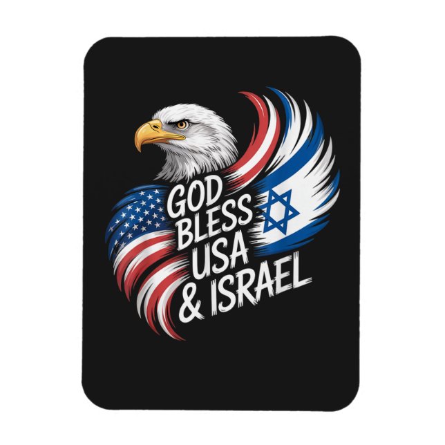 Ímã Deus Abençoe os EUA Israel (Vertical)