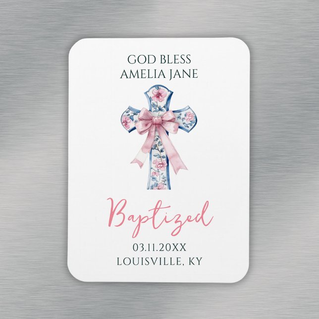 Ímã Deus abençoe Rapariga Baptism Keepsaame (God Bless Girl Baptism Keepsake Magnet
)