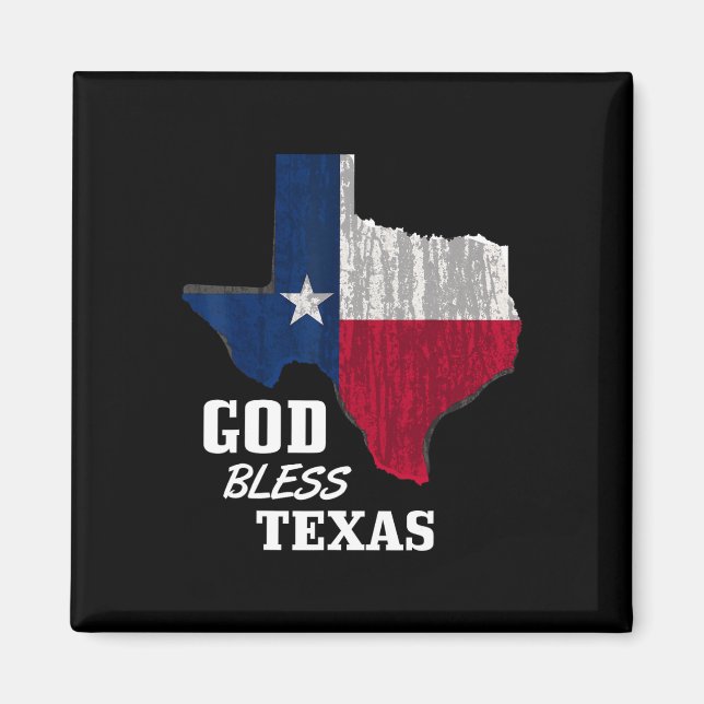 Imã Deus abençoe Texas Flag Texas Independence Day Blu (Frente)