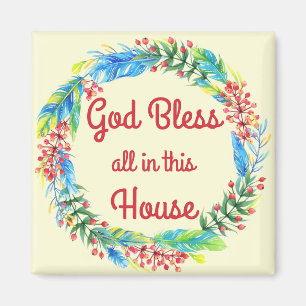 Imã Deus abençoe Tudo nesta Casa Magnet