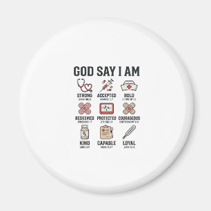 Imã Deus Diz Eu Sou Enfermeira Fé Design de Gravura Vi