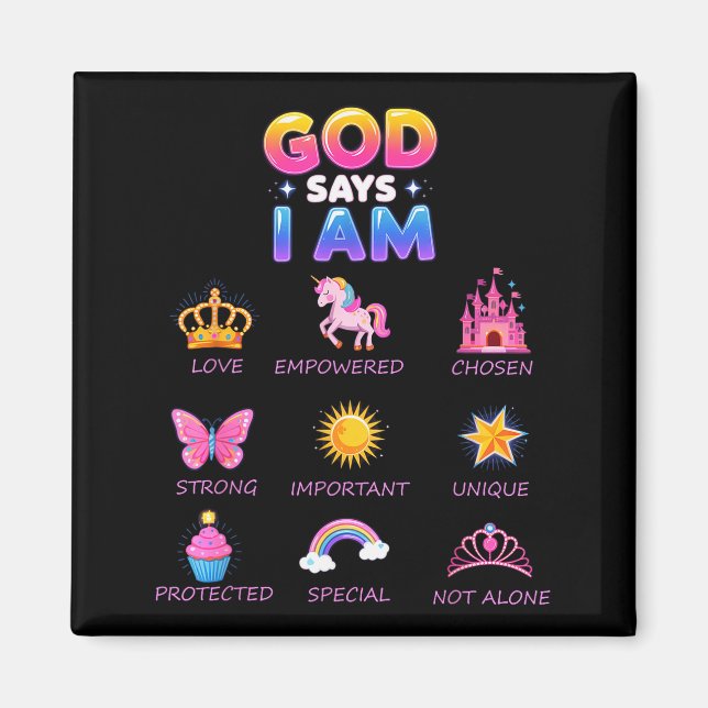 Imã Deus Diz Eu Sou Princesa Fofa Jesus Adolescente Me (Frente)