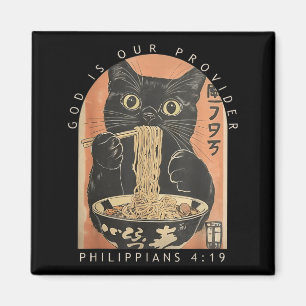 Imã Deus é Provedor Gato Engraçado Comendo Ramen Japon