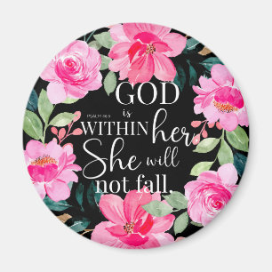 Imã Deus está dentro dela - Psalm 46:5 Pink Floral