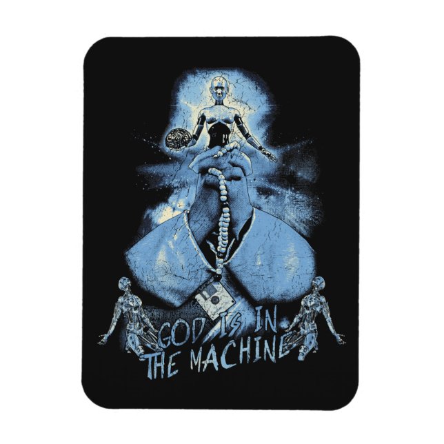 Ímã Deus está na máquina - Design Techno-Dystopian (Vertical)