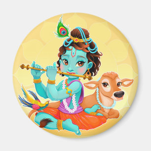 Imã Deus Indiano Krishna a fazer a ilustração da flaut
