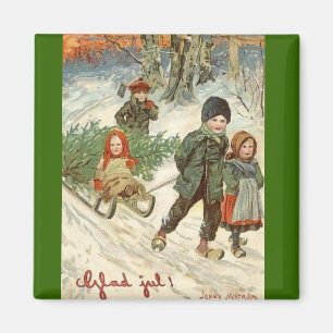 Imã "Deus julho!" ou crianças minúsculas na neve