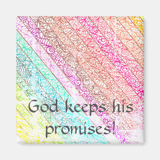Imã "Deus Mantém As Suas Promessas!" Arco-íris