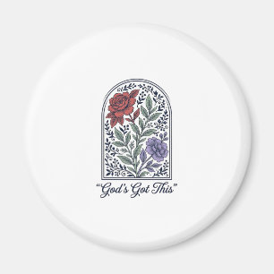 Imã Deus Tem Isso Fé Floral Vintage