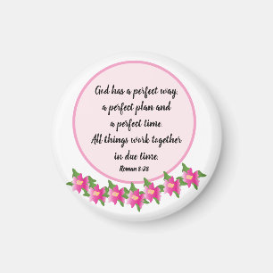 Imã Deus tem um modo perfeito Romanos 8:28 Magnet