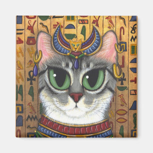 Imã Deusa da fibra, ímã da arte do gato de Bastet do