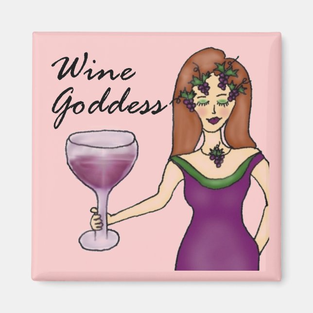 Imã Deusa do Vinho Magneta Rosa Divinamente (Frente)