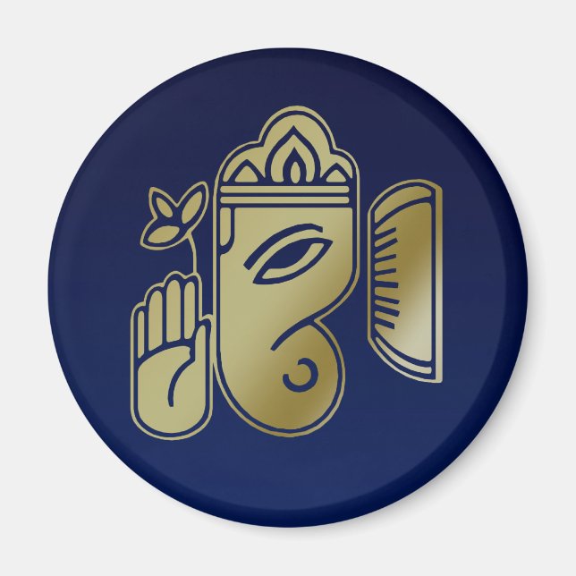 Imã Deusa Dourada Ganesha - Magnet (Frente)