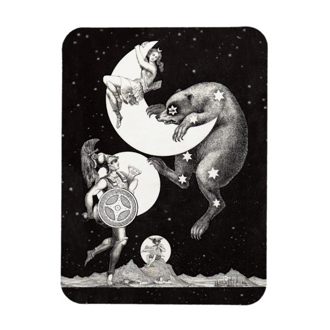 Ímã Deusa Lunar Celestial Antiga & Ursa Maior (Vertical)