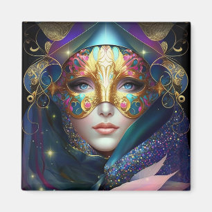 Imã Deusa Mascarada Cósmica Rainha Fantasia Magnet