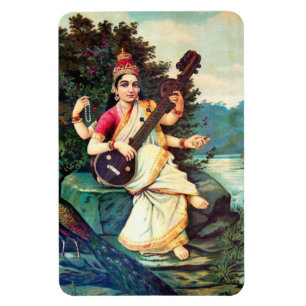 Ímã Deusa Saraswati De Raja Ravi Varma
