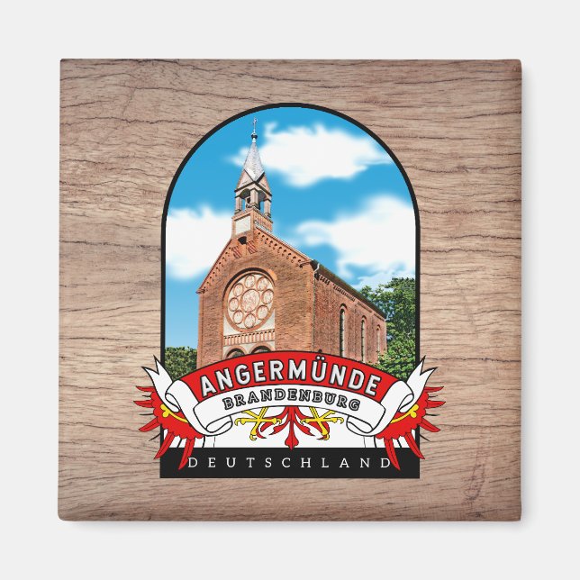Imã Deutschland Angermünde Vintage souvenir (Frente)