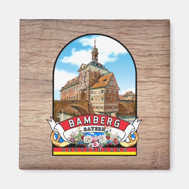 Imã Deutschland Bamberg Vintages Souvenir (Frente)