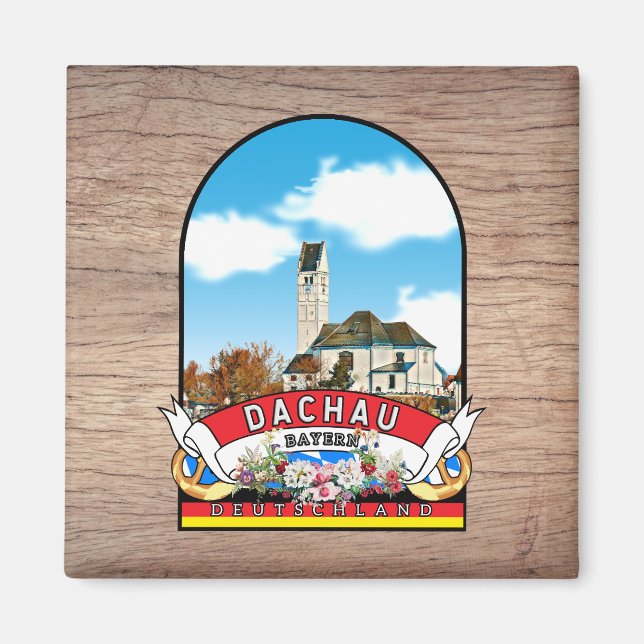 Imã Deutschland Dachau Vintage souvenir (Frente)