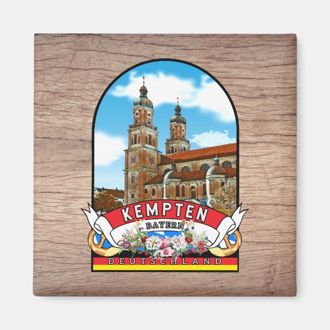 Imã Deutschland Kempten Vintage souvenir (Frente)