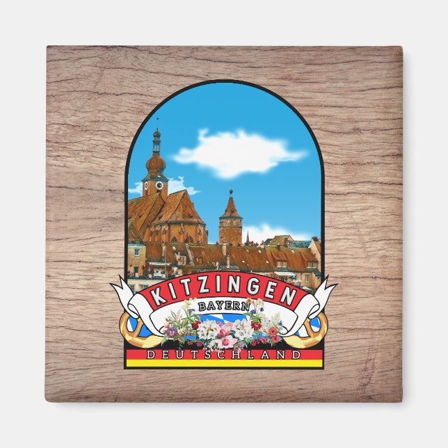 Imã Deutschland Kitzingen Vintage souvenir  (Frente)