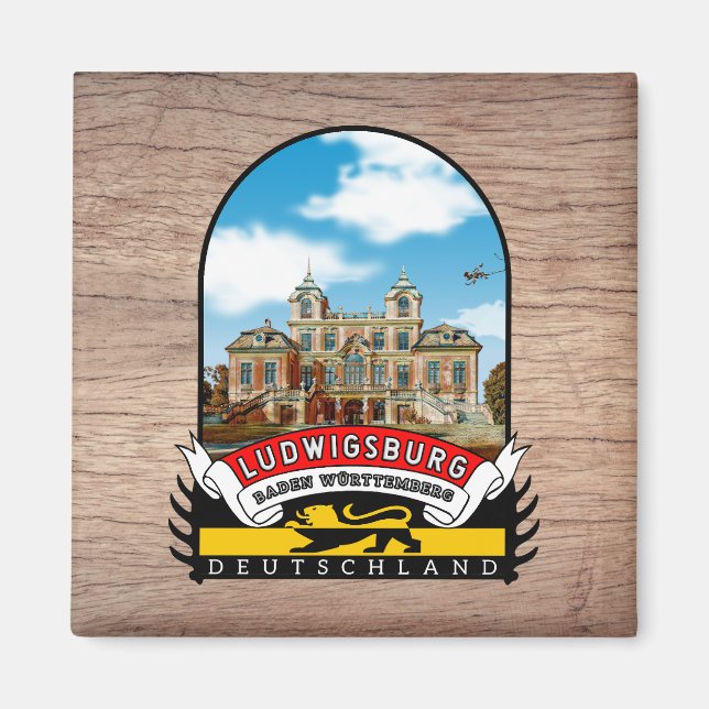 Imã Deutschland Ludwigsburg Vintage souvenir (Frente)