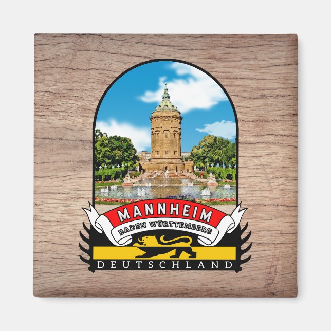 Imã Deutschland Mannheim Vintage souvenir (Frente)