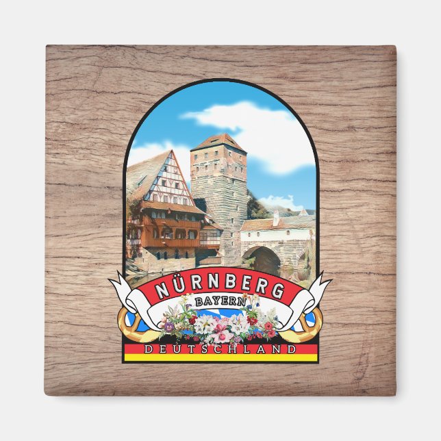 Imã Deutschland Nürnberg Vintages Souvenir (Frente)