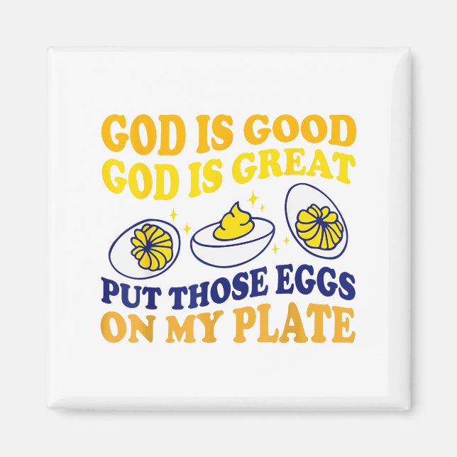 Imã Deviled Egg Lover Funny Foodie Humor Apparel Uni-a (Frente)