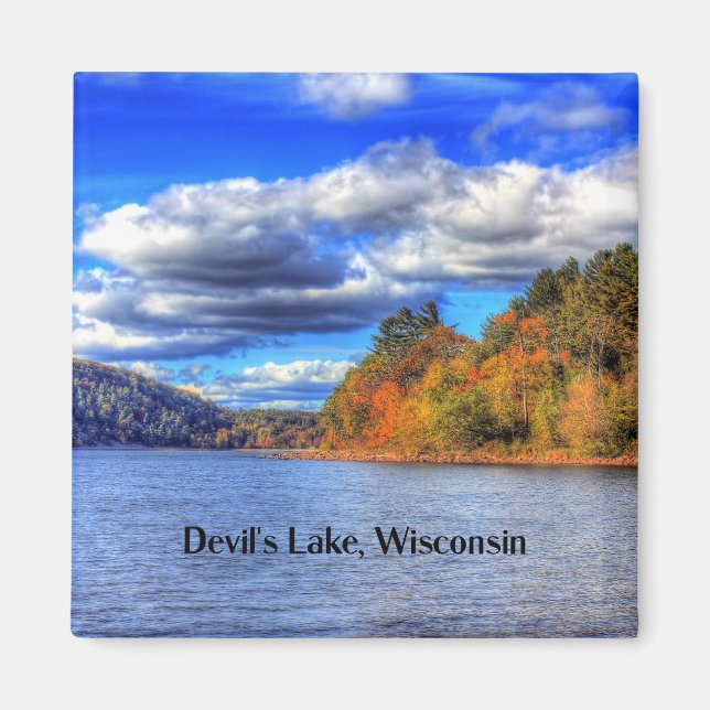 Imã Devil's Lake, fotografia cênica de Wisconsin (Frente)